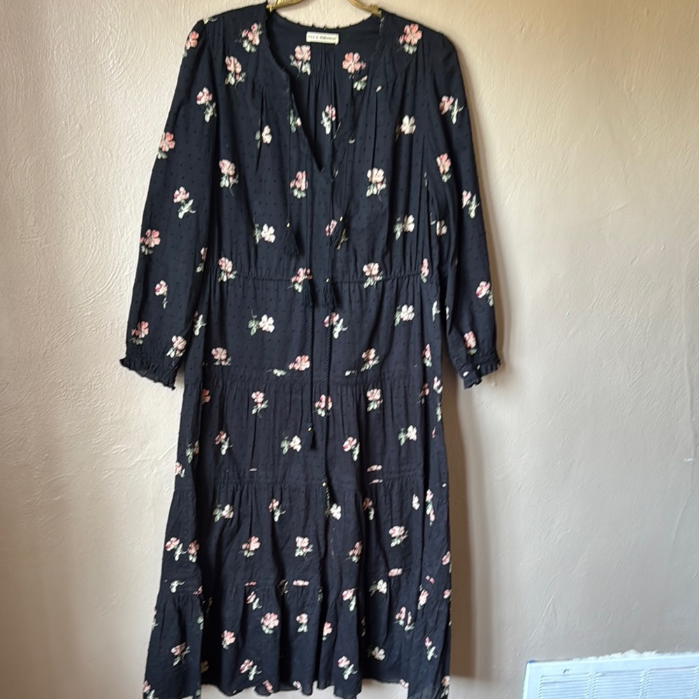 Ulla Johnson Clementine Floral Print Swiss Dot Dress